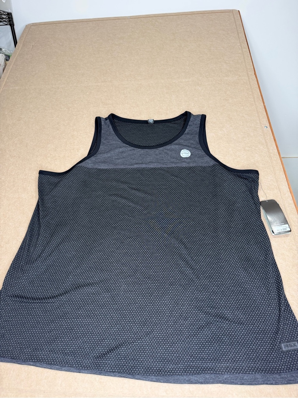 Men's Black Performance Mesh Tank Top big and tall